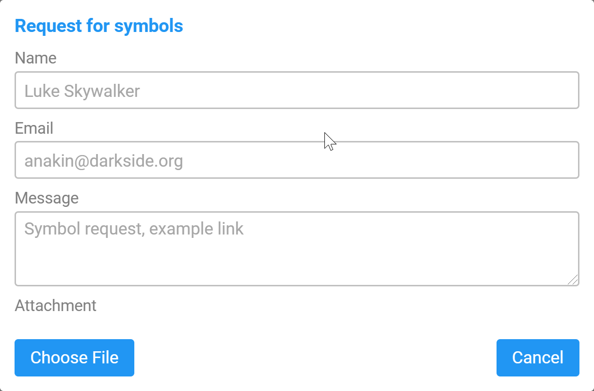 Symbols Request feature Symbols Request feature