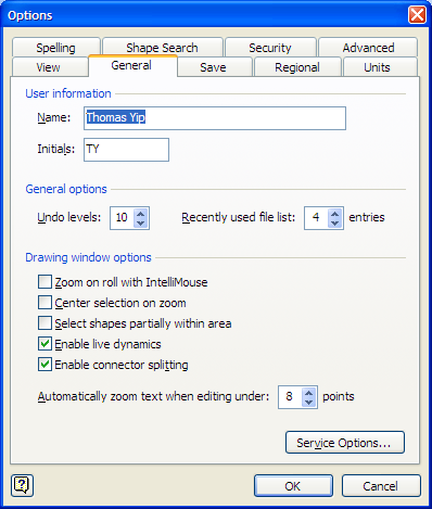 Общие параметры Visio 2003/2007 Общие параметры Visio 2003/2007