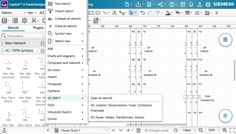 Capital X Panel Designer中預先設計的符號和模板的詳細清單。 Capital X Panel Designer中預先設計的符號和模板的詳細清單。